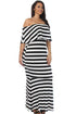 Striped Ruffle Tube Plus Size Maxi Dress